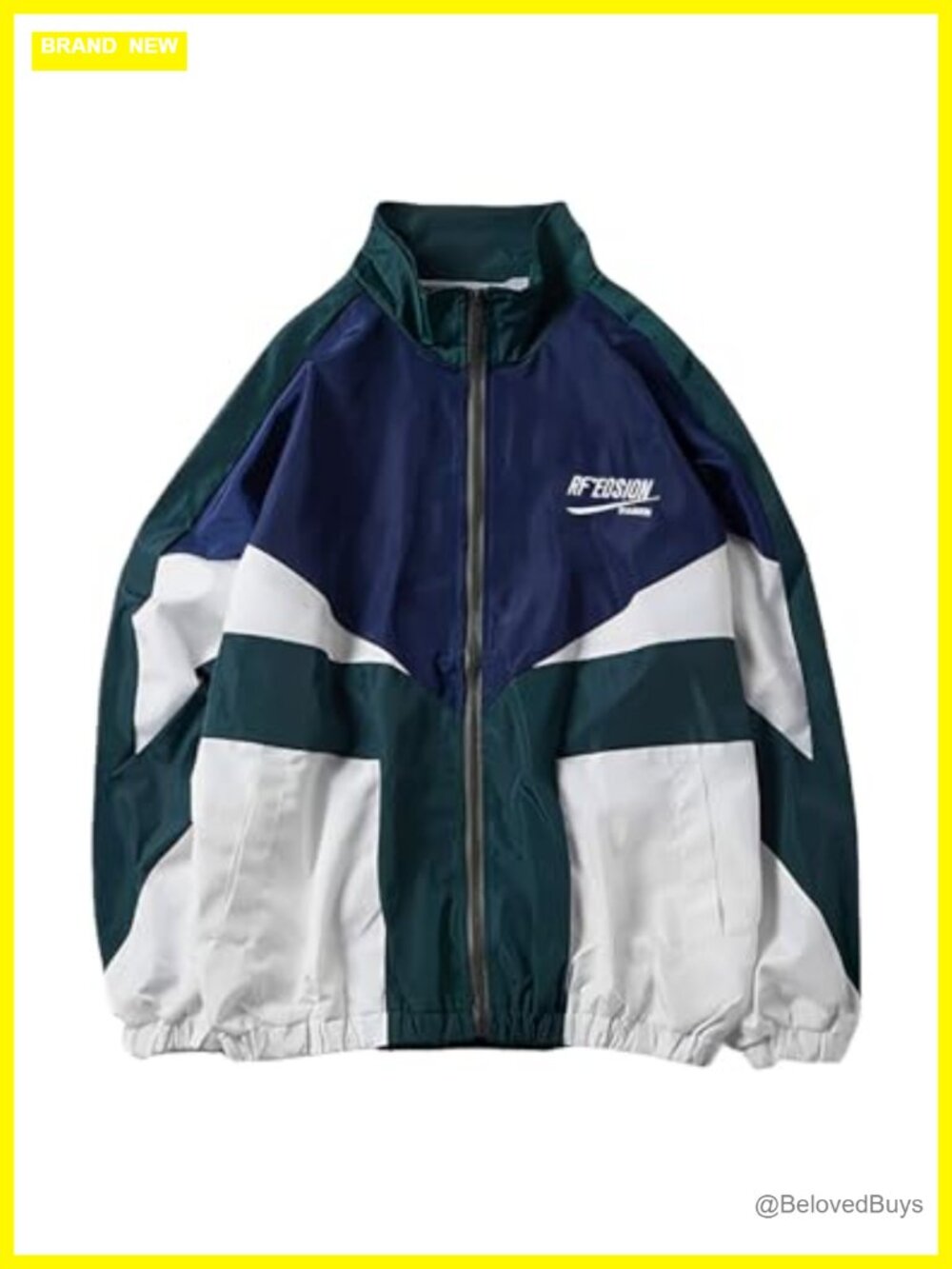 Wyeysyt Women's Y2K Varsity Oversized Windbreaker Jacket Polyester Zip Front